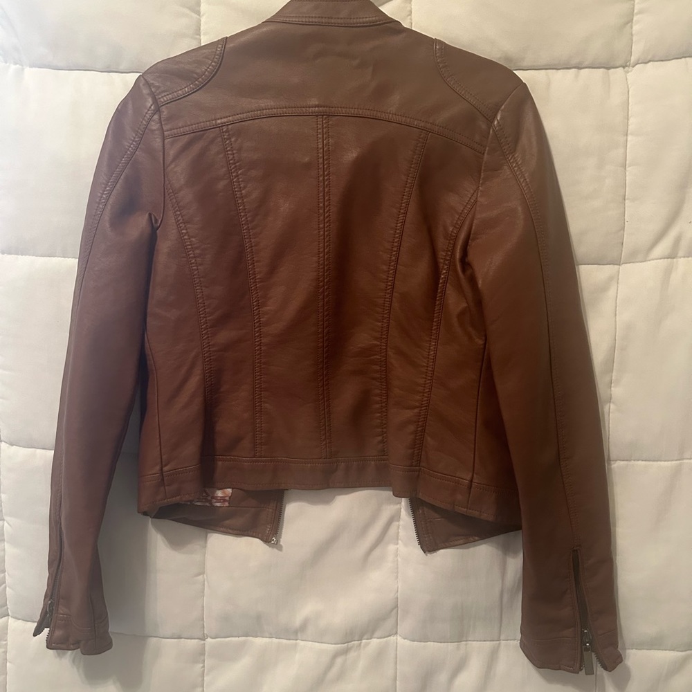 Brown faux leather jacket